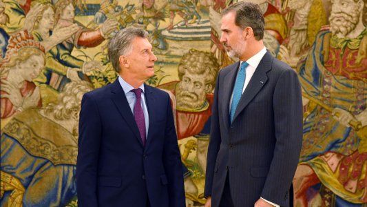 En su segundo día de visita a España y antes de viajar a Suiza, Macri se reunió con el rey Felipe VI