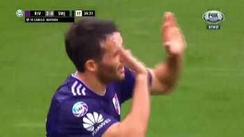 El gol de Camilo Mayada para el triunfo parcial de River 2-0 sobre San Martín de San Juan