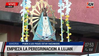 La peregrinación presencial a Luján comenzó con cuidados sanitarios y barbijos
