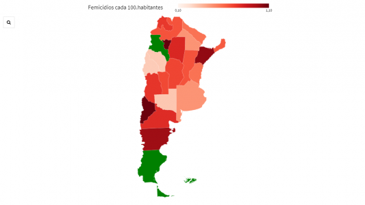 Mapa de femicidios: Tucumán fue la provincia con más casos por habitantes en lo que va del año
