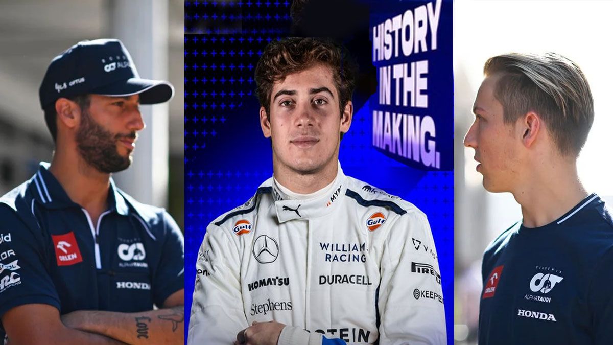 Franco Colapinto entre un figura de la F1 que se va y otra que llega. (Foto: A24.com)