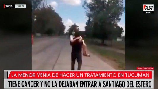Santiago de Estero: Caminó 5 kilómetros con su hija en brazos con cáncer porque no tenía un permiso