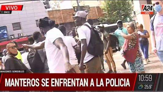 Once: incidentes con manteros por los allanamientos