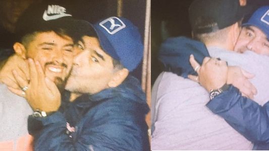 La imagen del reencuentro de Diego Maradona y Diego Jr.