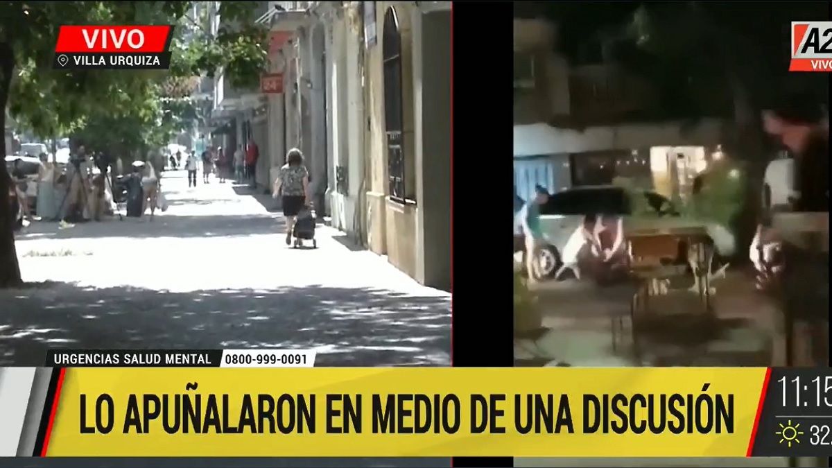 El agresor fue detenido y trasladado hasta el hospital Tornú. Foto: captura de Tv.&nbsp;