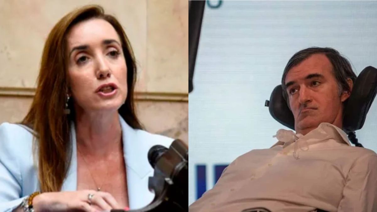 Victoria Villarruel recibió a Esteban Bullrich en su despacho del Congreso. (Collage)