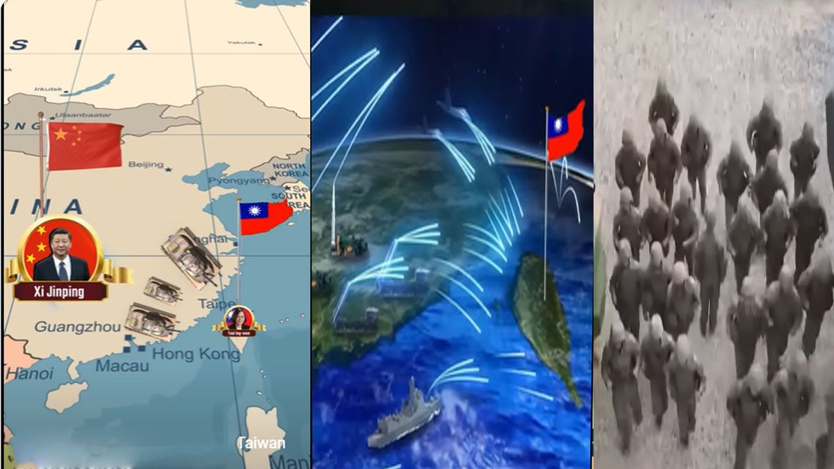 China difundi&oacute; un video en el que se llega a mostrar un eventual ataque con misiles y la invasi&oacute;n armada de Taiw&aacute;n. (Foto:Captura de TV)