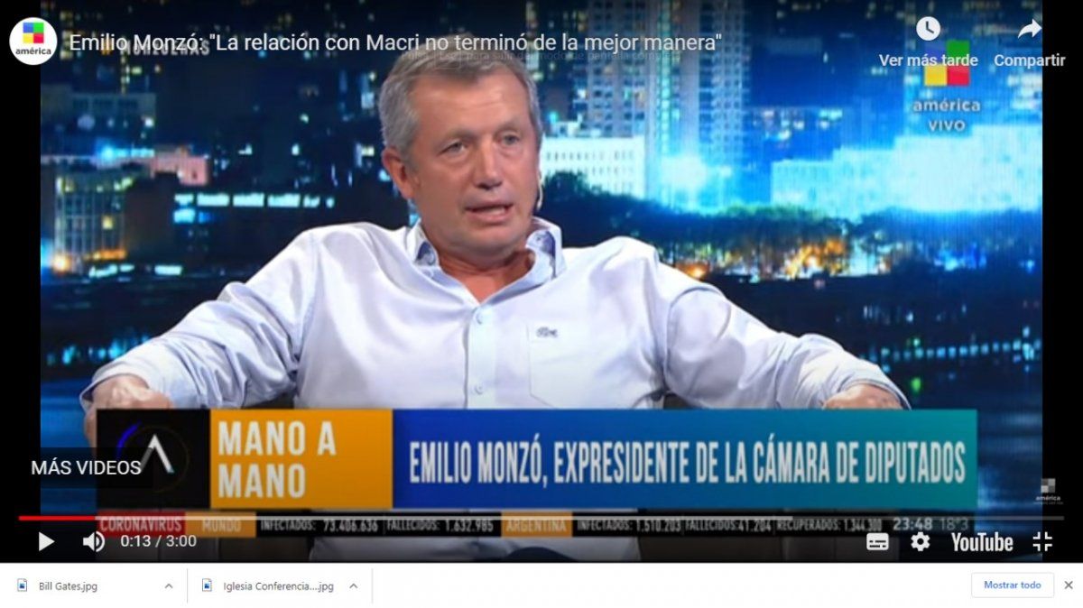 Emilio Monzó:  Me gustaría ser gobernador de Buenos Aires