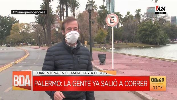 A24 pudo comprobar que ya hay gente que salió a correr en Palermo