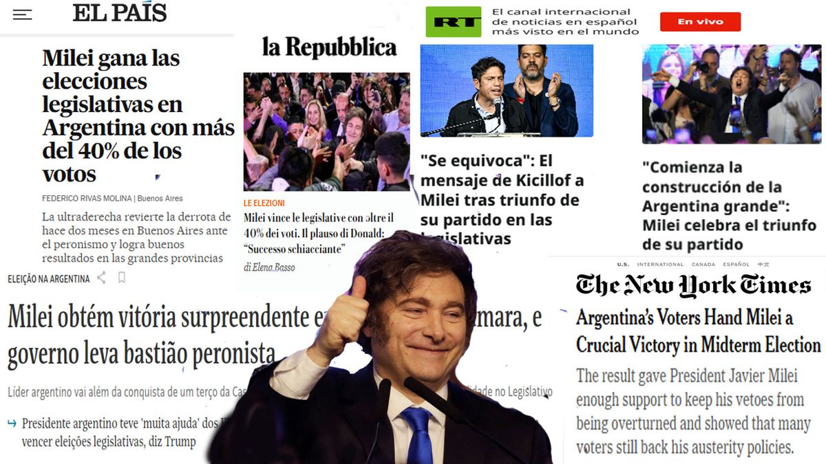 Los medios reflejaron el amplio triunfo de Milei y a la vez