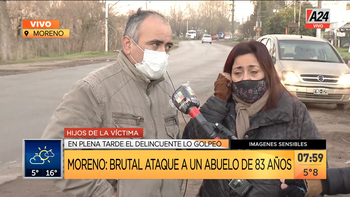 Moreno: brutal ataque a un jubilado de 83 años en un robo. (Captura de Tv) Moreno: brutal ataque a un jubilado de 83 años en un robo. (Captura de Tv)