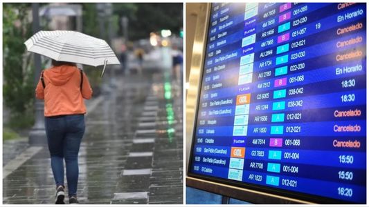 Fuertes tormentas en el AMBA: 60 vuelos suspendidos, calles anegadas y árboles caídos