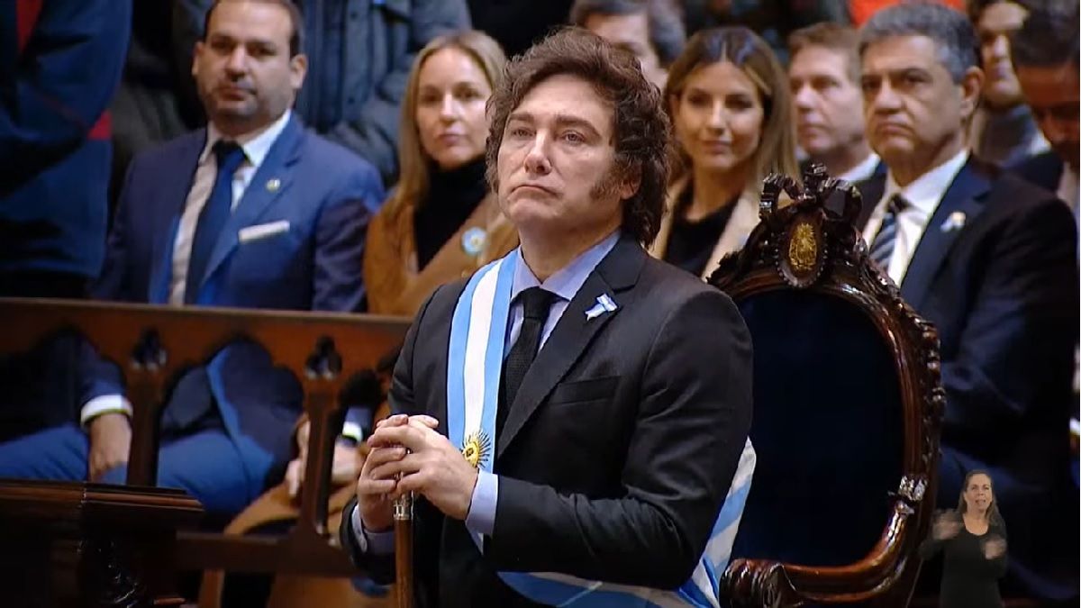 Javier Milei, durante el tedeum del 25 de mayo (Foto: Presidencia).