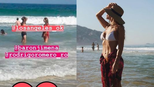 La primera foto en la playa y juntos de Jimena Barón y Rodrigo Romero