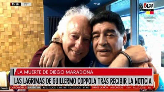 Guillermo Coppola, quebrado por la muerte de Diego Maradona: “Quiero recordarlo alegre y feliz”