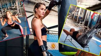Mica Viciconte entrena junto a su perro
