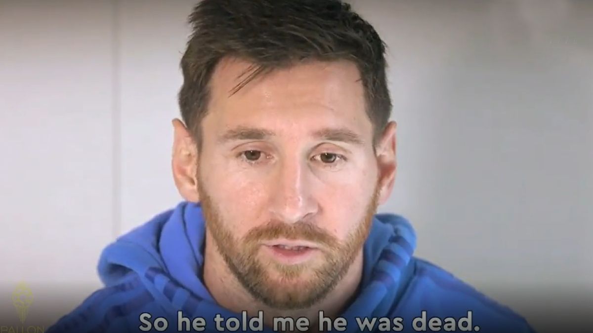 Messi se mostró angustiado en el clip de Maradona.