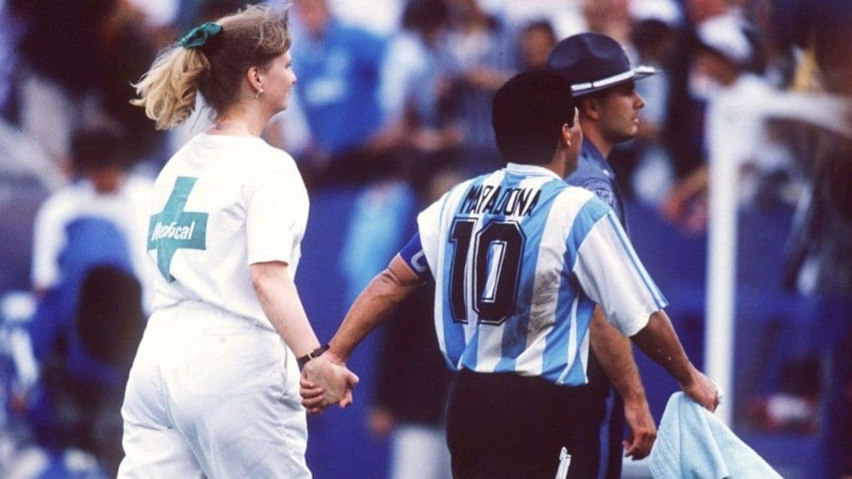 El día que la enfermera se llevó a Maradona en el Mundial de Estados Unidos 94. (Foto: Archivo) 