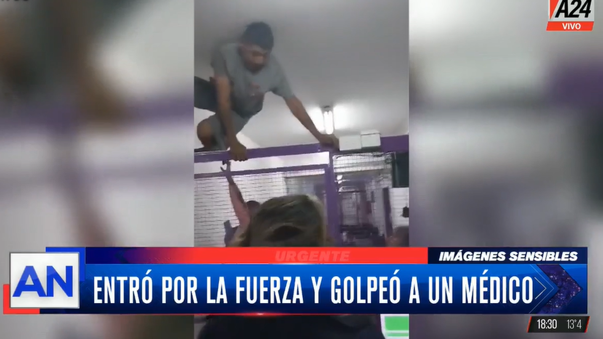 Agresión en un hospital de San Francisco Solano. (Foto: captura A24)