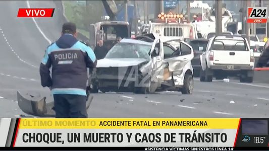 Una persona murió tras el choque de un auto y una camioneta sobre la Panamericana