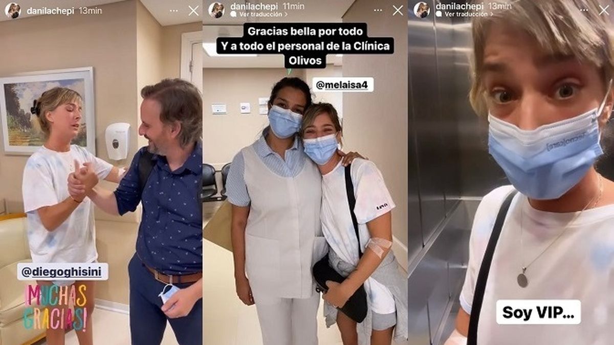 Dani La Chepi en la cl&iacute;nia Olivos durante ma&ntilde;ana del jueves, tras la operaci&oacute;n en la que le extrajeron un c&aacute;lculo (piedra) que se manifest&oacute; con un c&oacute;lico renal.&nbsp;