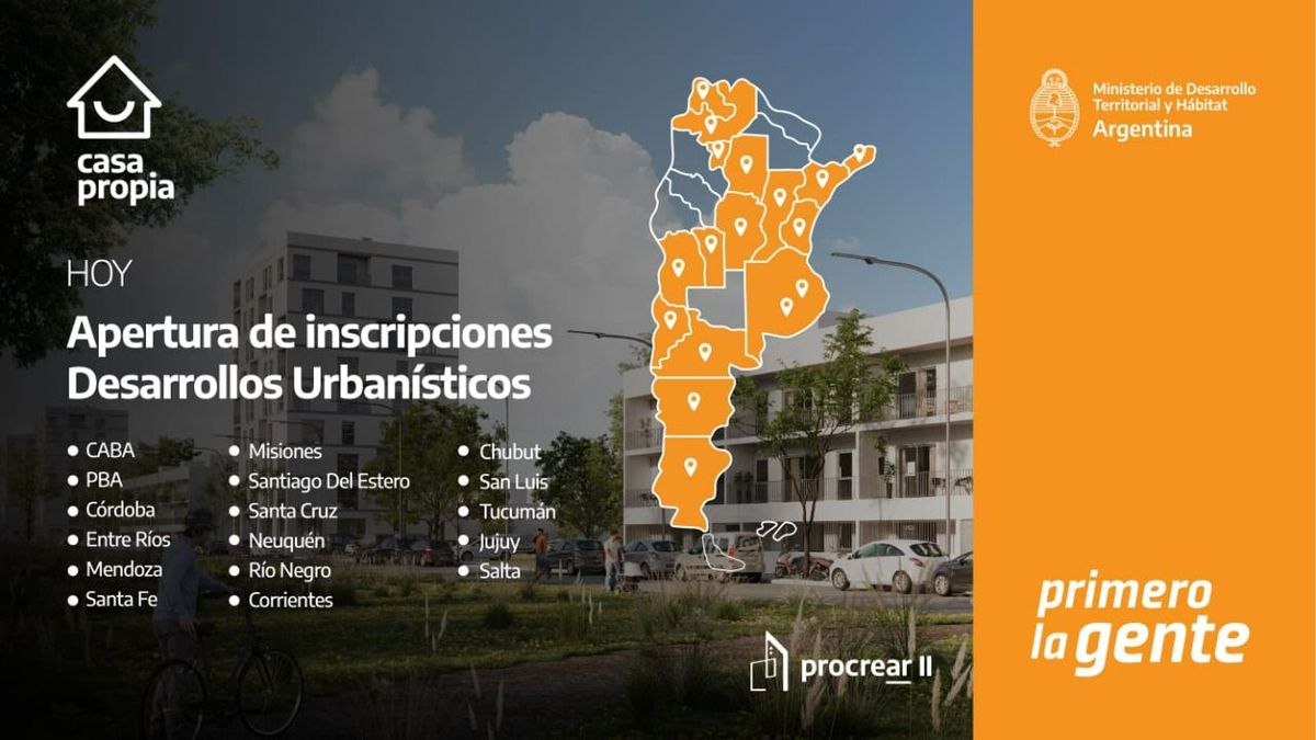 Procrear II: El Ministerio de Desarrollo Territorial y Hábitat abrió la inscripción para sortear viviendas de Desarrollos Urbanísticos