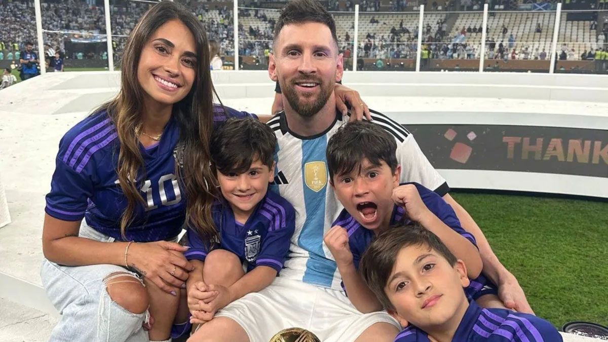 Lionel Messi y su familia. 