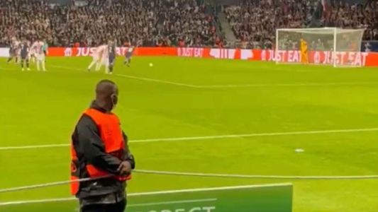 El video viral del hombre de seguridad que festeja el gol de Messi de penal