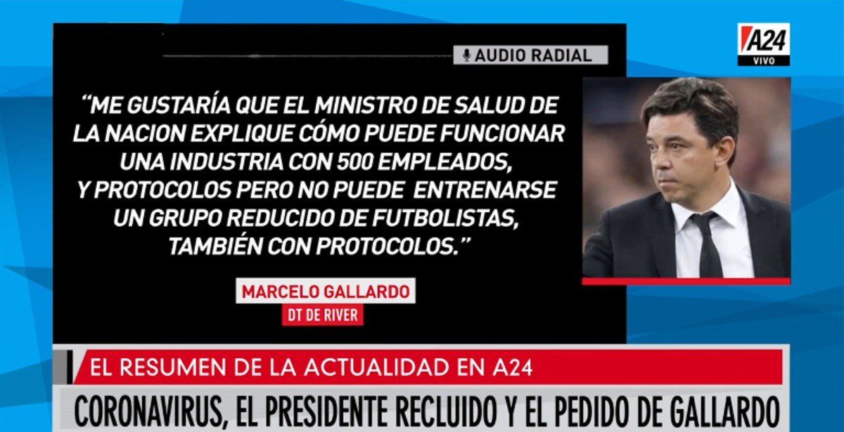 Resumen del día de A24: coronavirus, el presidente recluido y el pedido de Gallardo