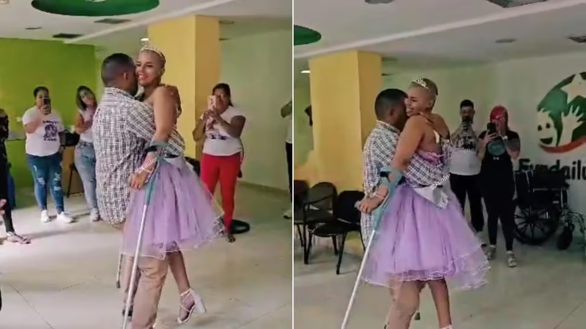 Estremecedor video de un papá bailando el vals con su hija enferma en el hospital