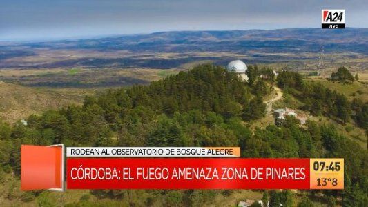 Fuego en las Sierras de Córdoba: incendio que rodeaba al Observatorio astronómico