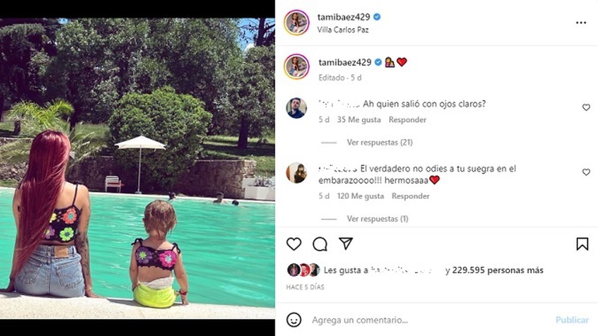 Tamara Báez y su hija Jamaica disfrutaron de unos días de pileta y sol en un lujoso hotel en Villa Carlos Paz. 