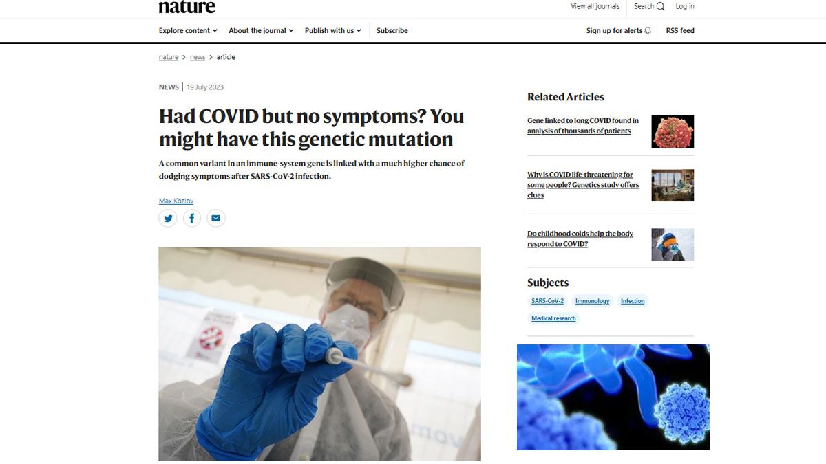 La revista Nature document&oacute; como funcion&oacute; el sistema de anticuerpos en los "asintom&aacute;ticos" del covid. (Foto: Nature)