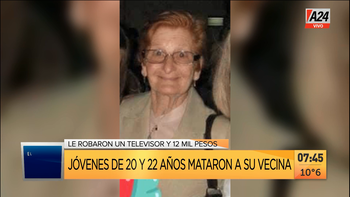Robo y asesinato a una jubilada de 90 años en Tigre. (Captura de Tv)