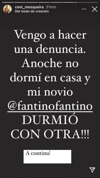 La denuncia de la novia de Fantino