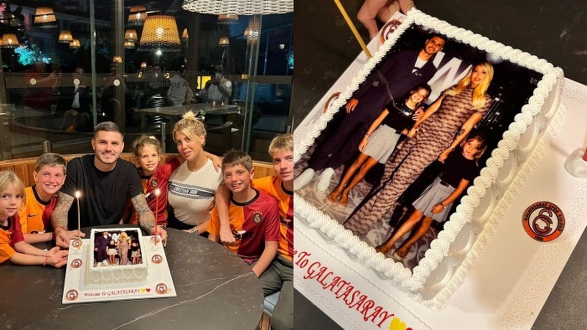 El Galatasay le dio la bienvenida a Mauro Icardi al club turco con una torta con la imagen de &eacute;l con Wanda Nara y las dos nenas. Claro que los hijos de ella con Maxi L&oacute;pez tambi&eacute;n fueron de la partida.
