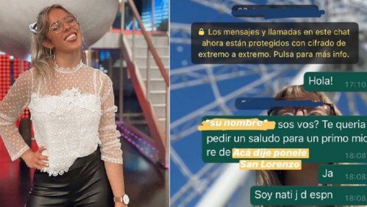Nati Jota mostró el WhatsApp que le envió a un futbolista: ¡Y no tuvo respuesta!