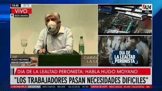 En el acto por el Día de la Lealtad, Moyano reivindicó el respaldo sindical al Gobierno