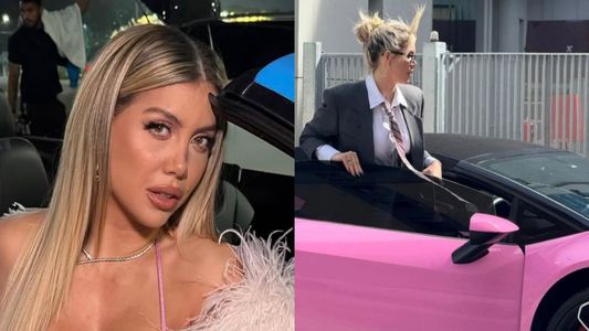 Así llegó Wanda Nara manejando un Lamborghini rosa al divorcio con Mauro Icardi: Tanta plata