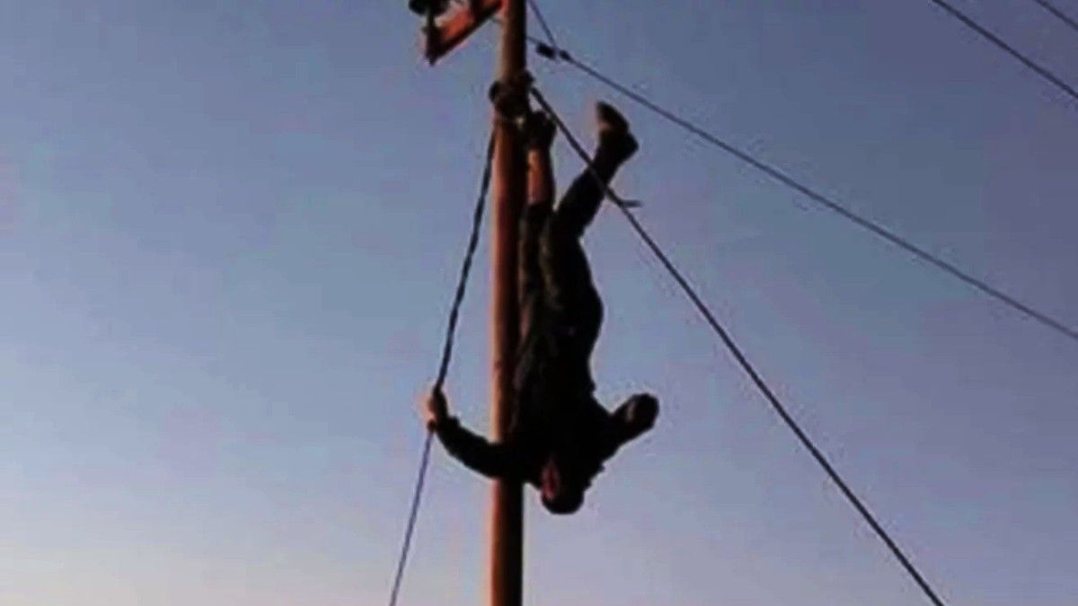 Así fue encontrado el hombre. Fuente: El Chubut.