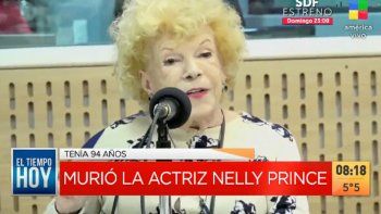 Murió la actriz y cantante Nelly Prince