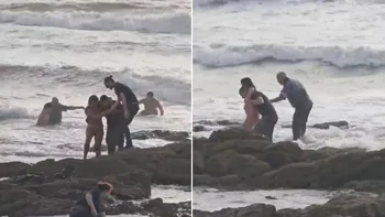 Video: así rescataron del mar a las personas que intentó salvar el turista argentino desaparecido