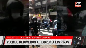 Así detuvieron a un ladrón a las piñas