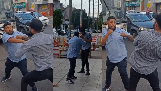 La feroz pelea a piñas entre un colectivero y un automovilista porque le rozó el auto