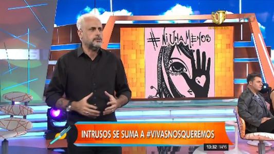 Jorge Rial, vestido de negro, habló de la violencia hacia las mujeres