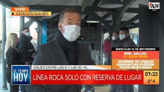 En cuarentena, así viajan los trabajadores esenciales en el tren Roca