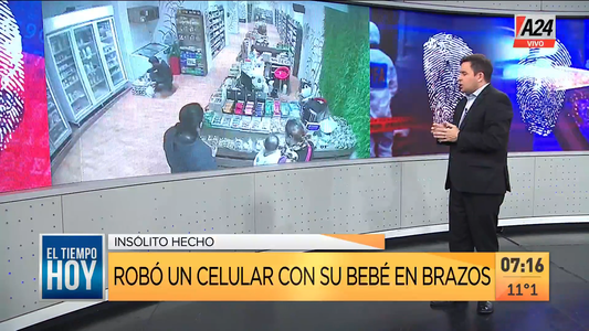 Ciudad: así una mujer robó un celular con su bebé en brazos