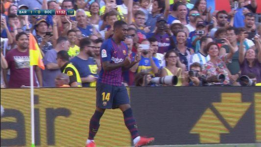 Malcom pone el 1-0 para el Barcelona tras una floja reacción de Andrada