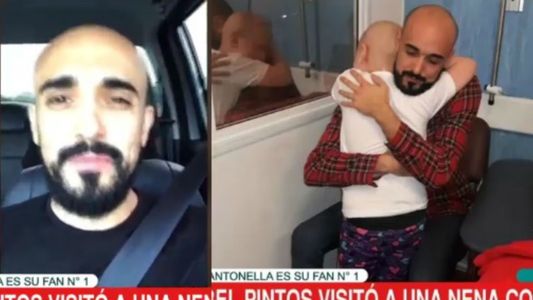 Abel Pintos visitó a una nena con cáncer en el Hospital Garrahan