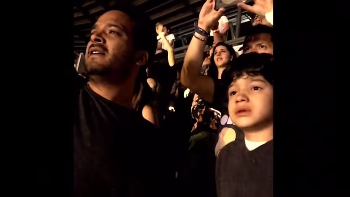 El nene disfrutó y se emocionó hasta las lágrimas con Coldplay.